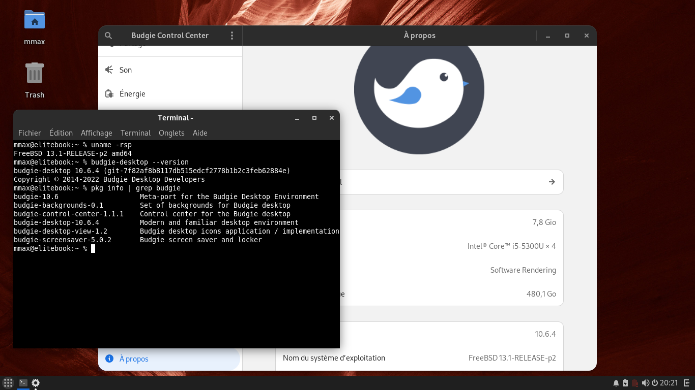 screenshot of Budgie desktop